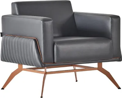 Produktbild von Sessel Schwarz Einfarbig Modern Design 1-Sitzer Arbeitszimmer Edelstahl