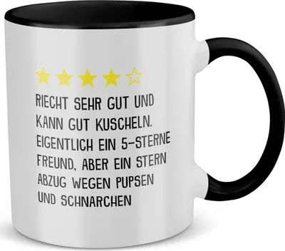 Produktbild von 22Feels Freund Geschenk Jahrestag Tasse für Ihn Valentinstag Männer 1 Jahr Weihnachten Geburtstag Beziehung Liebe Paar Kaffeetasse Haferl (Weiss-Schwarz)