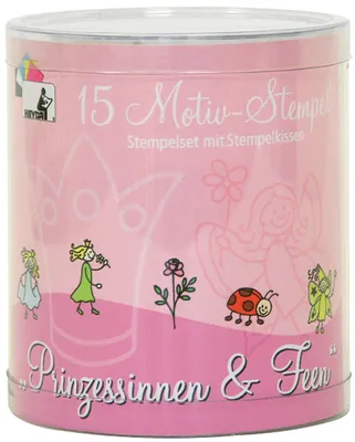 Produktbild von HEYDA Motivstempel Set "Prinzessinnen & Feen" Runddose
