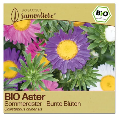 Produktbild von Samenliebe  Aster Samen | Sommeraster - bunt - samenfestes  Saatgut