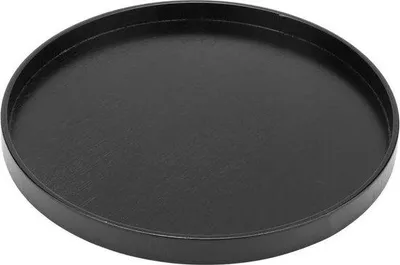 Obrázek produktu pro Černý protiskluzový servírovací talíř – podnos na kávu a koláče – dekorativní snídaňový podnos – 30 cm