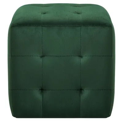 Obrázok produktu pre vidaXL Puf 2 ks. Zelený 30x30x30 cm Zamatová látka