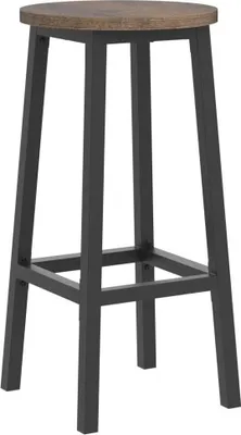 Image de VASAGLE Tabouret de bar, set de 2 chaises de bar, chaises de cuisine avec structure stable en acier, hauteur 65 cm, rond, facile à monter, style industriel