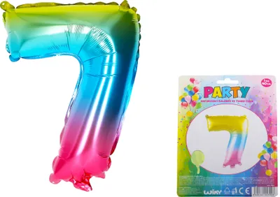 Produktbild von Aufblasbarer Ballon - Nummer 7 Regenbogen
