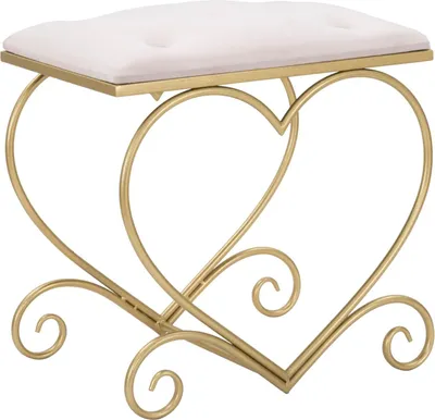 Image de Tabouret Sgabello 50 x 51.5 x 37.5 cm MDF métal polyester or rose