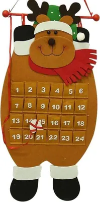 Produktbild von 3D Santa Fühlte Adventskalender, Countdown zum Weihnachtskalender, Innendekorationen, Elchhirsch