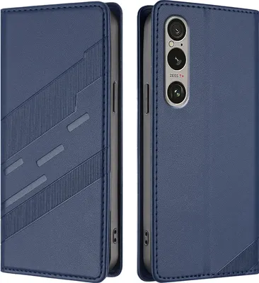 Obrázek produktu pro Pouzdro pro Sony Xperia 1 VI,Polyuretankožené peněženkové pouzdro s přihrádkou na karty a funkcí stojánku Blau