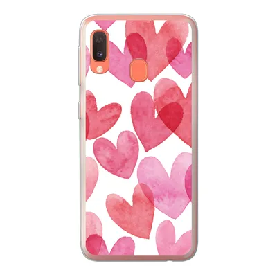 Produktbild von MuchoWow® Handyhülle Schutzhülle Hülle für Samsung Galaxy A20e Ein Aquarell mit Herz-Illustration Silikon Softcase Handy Hülle - Abdeckung