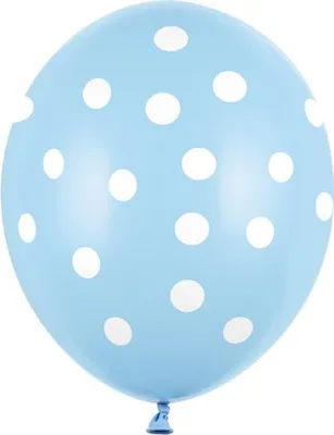 Image de Ballons 30cm, points, bleu bébé pastel (1 paquet / 50 pièces)