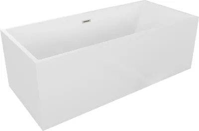 Produktbild von Mexen Vigo freistehende Badewanne 178,5 x 80 cm, weiß, gebürsteter Nickelablauf - 51251788000-97