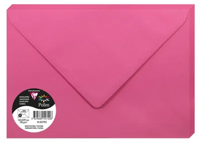 Produktbild von Clairefontaine Pack 20 Umschläge Pollen C5 162x229mm 120g fuchsia