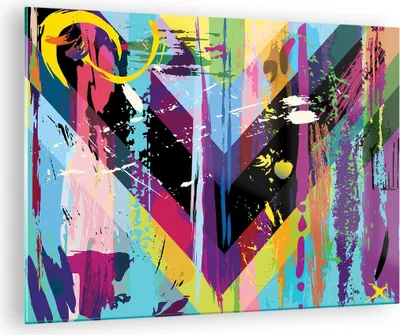 Produktbild von Bilder auf glas - Abstraktion modern - 70x50cm - Glasbilder - Wandbilder - Kunstdruck - zum Aufhängen bereit - Wanddekoration aus Glas - Glas Bilder - Wandbild auf Glas - Einteilig - GAA70x50-3604