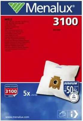 Obrázek produktu pro Menalux 3100, Prachový sáček, Bubnový vysavač, Bílá, AEG/Electrolux/Tornado/Volta/Philips, 158 g
