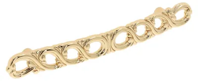 Imagen del producto de Manija para muebles de zamak, con un entretuerto de 128 mm y acabado en dorado