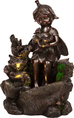 Produktbild von Zimmerbrunnen mit LED Leuchten, 57cm Springbrunnen Krüge (Brunnen 14 Elfe)