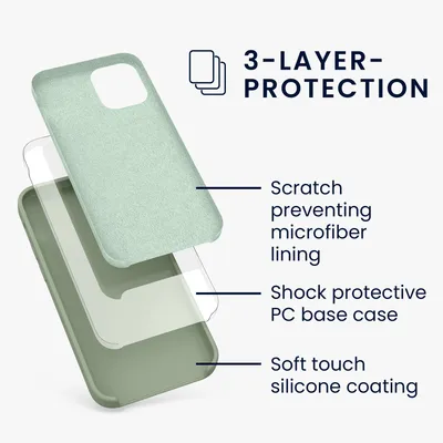 Produktbild von kwmobile Handyhülle für iPhone 12 mini Hülle, für iPhone 12 mini Case - Hülle Silikon - kabelloses Laden - Graugrün