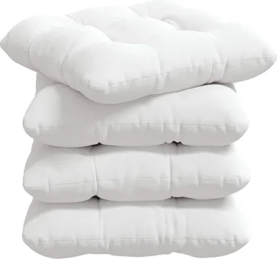 Produktbild von vidaXL Sitzkissen 4 pcs Weiß 40 x 40 x 12 cm Stoff