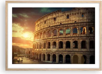 Produktbild von Gerahmtes Poster - Rahmen in heller Eiche - Coloseum Roma Architektur Italien - 70x50 cm - Wand Bild - Wanddeko - Wandbilder - Wandposter - Bilderrahmen - Bilder - Kunstdruck - P2NAA70x50-2966