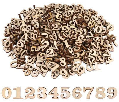 Holzziffern 0-9, 400 Stück, 15 mm, für DIY-Basteln
