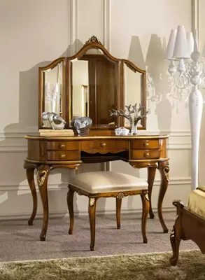 Produktbild von Klassischer Schminktisch Spiegel Luxus Schlafzimmer Holz Möbel Neu