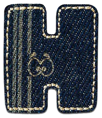 Produktbild von Buchstabe H 2.5 x 3.1 cm: Alphabet Buchstabe Einzeln Auswählbar - Aufnäher, Bügelbild, Aufbügler, Applikationen, Patches, Flicken, Zum Aufbügeln