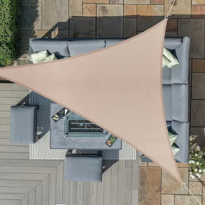 Produktbild von Sonnensegel Dreieckig Wasserdicht 4x4x4m Taupe 95% UV-Schutz Polyester