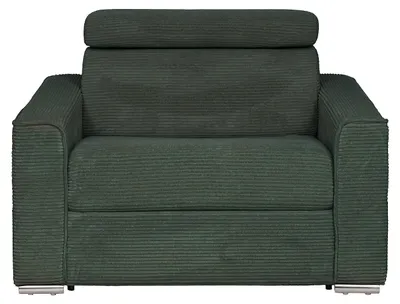 Produktbild von Schlafsessel mit Matratze - Cord-Velours - Tannengrün - Liegefläche 70 cm - Matratze 18 cm - VIZIR