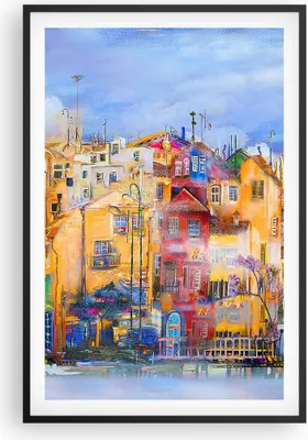 Produktbild von Gerahmtes Poster - Schwarzer Rahmen - Altstadt Mietshaus - 61x91,5 cm - Wand Bild - Wanddeko - Wandbilder - Kunstposter - Wandposter - Bilderrahmen - Bilder - Kunstdruck - Wandbild - P2BPA61x91-3419