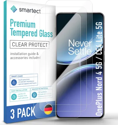 Produktbild von 3x Schutzglas Panzerfolie Klar für OnePlus Nord 4 5G / CE4 Lite 5G Displayschutz