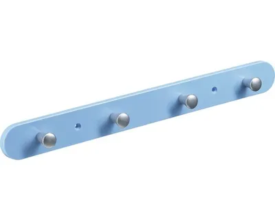 Produktbild von Hettich Garderobenleiste 4 Haken 38,0 x 4,0 x 0,8 cm hellblau
