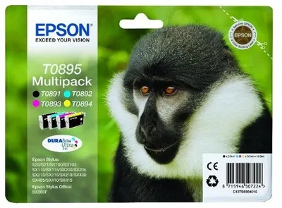 Immagine prodotto di C13T08954010 Epson Monkey Multipack 4 colori T0895, Inchiostro DURABrite Ultra