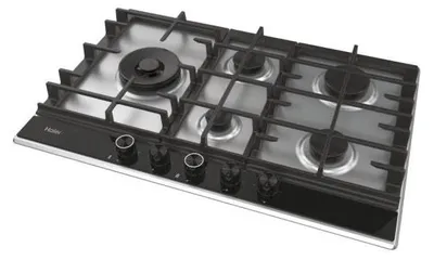 Obrázok produktu pre Haier HAHG7WL5WS6X/1, Čierna, Nerezová oceľ, Vstavaný, 74.5 cm, Plynový, Nerezová oceľ, 5 zone(s)