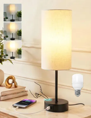 Immagine prodotto di Lampada da tavolo Touch con porta USB, dimmerabile, base nera