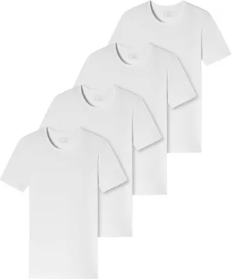 Produktbild von Schiesser 4er-Pack - 95/5 - Organic Baumwolle Unterhemd / Shirt Kurzarm Komfortabler Rundhalsausschnitt, Perfekter Sitz, Elastische Single-Jersey Qualität