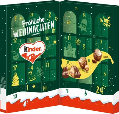 Zdjęcie produktu dla Ferrero Kinder Mix Stołowy Kalendarz Adwentowy dobrze znane klasyki 121g