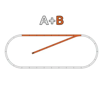 Produktbild von Roco Gleisset 61101 mit 13 Geraden G200 und 1 Handweiche links, ca. 250 x 90 cm
