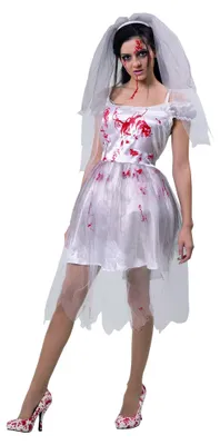Produktbild von Kleid Horror Braut mit Blut Halloween, Groesse:42