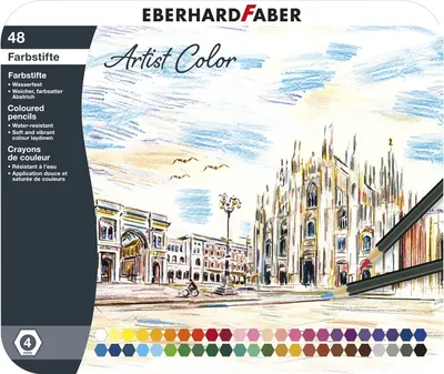 Produktbild von Eberhard Faber 516148 - Buntstifte Set Artist Color, 48 Farbstifte im Metalletui