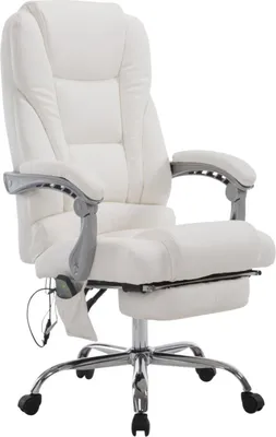 Produktbild von Bürostuhl mit Massage - Ergonomischer Stuhl, Entspannung, hochwertiges Konstruktionsleder | Farbe: Weiß