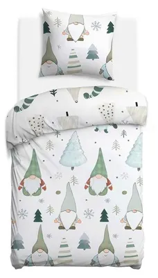 Produktbild von Bettwäsche, Flanellbettwäsche, für den Winter, warm 140x200 31517-1 Weihnachtswichtel