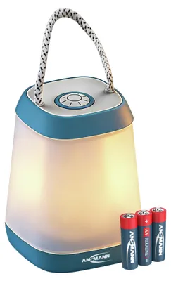 Produktbild von Ansmann CL210B, Batteriebetriebene Campingleuchte, Blau, Weiß, Kunststoff, Aufhänger, IP20, 210 lm