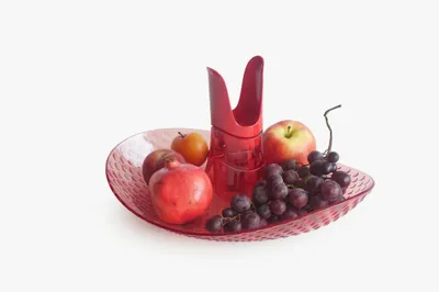 Image de Assiette à fruits - Couleur : Rouge grenat - Modèle Perica