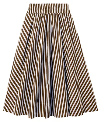Produktbild von Rich & Royal Baumwolle Striped Midi Skirt coconut bark 40