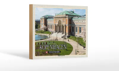 Produktbild von Holzschild Reise 18x12 cm Kopenhagen Dänemark Kunstmuseum