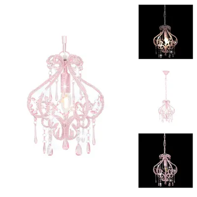 Produktbild von vidaXL Deckenleuchte mit Perlen Rosa Rund E14 - Lampen