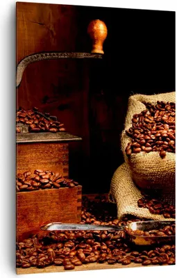 Produktbild von Bild auf Leinwand - Leinwandbild - Einteilig - Frühstück Schokolade Kaffee Bohnen - 80x120cm - Wand Bild - Wandbilder - Leinwanddruck - Wanddekoration - Leinwand bilder - Wandbild - PA80x120-2163