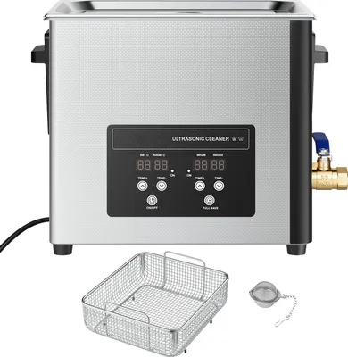 Immagine prodotto di SucceBuy Pulitore ad ultrasuoni 15 L, macchina per la pulizia professionale con cestello e display digitale, 240 W in acciaio inox 40 kHz per parti, carburatori e strumenti