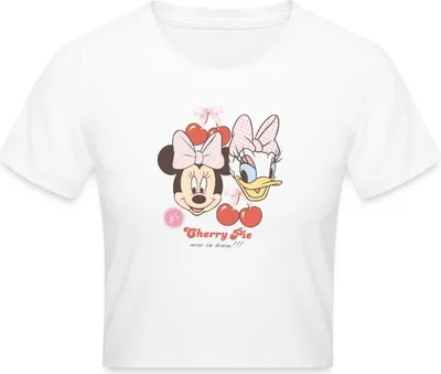 Produktbild von Mickey & Minnie Cherry Pie Minnie & Daisy Crop Top, XS, Weiß
