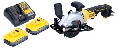 Produktbild von DeWalt DCS 571 H2 Akku Handkreissäge 18 V 115 mm Brushless + 2x Powerstack Akku 5,0 Ah + Ladegerät