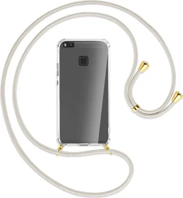 Produktbild von Handykette Backcover-Schutzhülle mit Band (Metall goldfarben) für Huawei P9 lite / G9 Lite - broken white